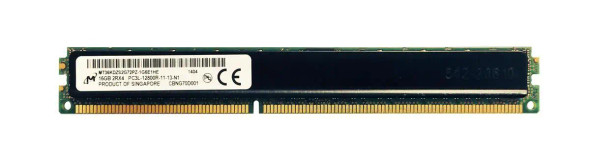 MT36KDZS2G72PZ-1G6E1HE - Micron 16GB 1600MHz DDR3 PC3-12800 ECC Registered CL11 240-Pin DIMM 1.35V Low Voltage Very Low Profile (VLP) dual Rank Memory Module