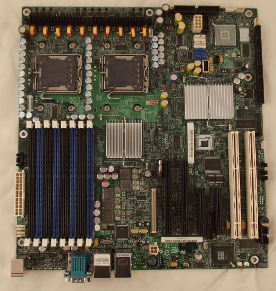 BB5000PSLSATA - Intel Supports 5000P Dual Socket LGA771 DDR2 SATA ATX Server Motherboard