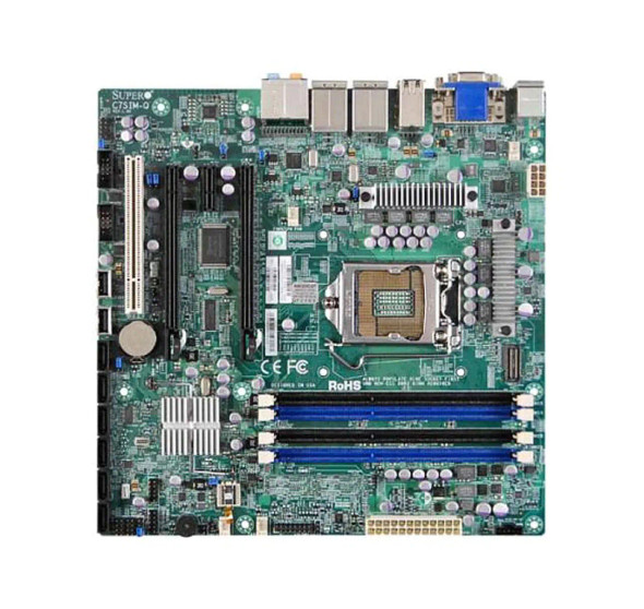 C7SIM-Q-B - Supermicro Supports Xeon Q57 Core i3 Core i5 Core i7 Pentium Dual Core Single Socket LGA1156 DDR3 SATA PCI-Express x16 Micro-ATX Server Motherboard
