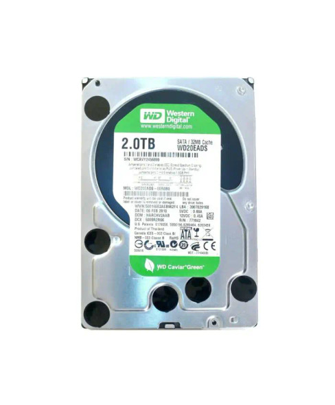 WD20EADS-00R6B0 - Western Digital Caviar Green 2TB SATA 3Gb/s 5400RPM 32MB Cache 3.5-inch Internal Hard Drive