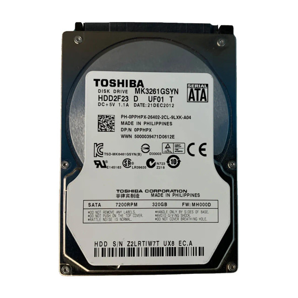 PPHPX - Dell 320GB 7200RPM SATA 3Gb/s 8MB Cache 2.5-inch Hard Drive
