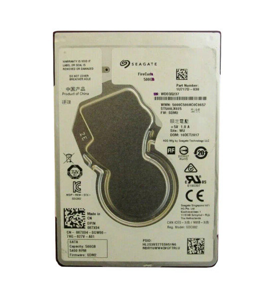 87X04 - Dell 500GB SATA 3Gb/s 8GB 5400RPM 128MB Cache 2.5-inch Hard Drive