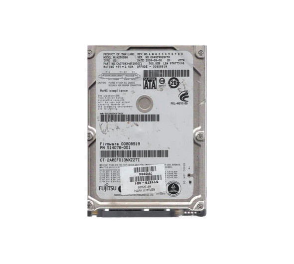 CA07083-B52900C1 - Fujitsu 500GB 5400RPM SATA 3Gb/s 8MB Cache 2.5-inch Hard Drive