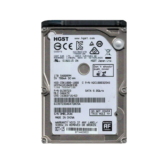 HCC541010A9E630 - HGST 1TB 5400RPM SATA 6Gb/s 8MB Cache 2.5-inch Hard Drive