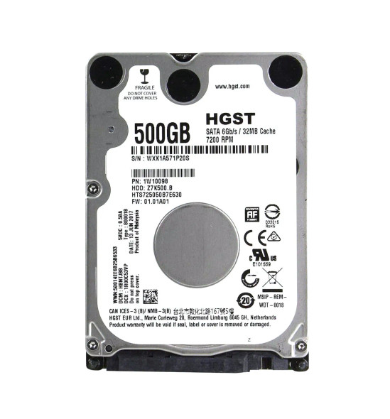 HTS725050B7E630 - HGST Travelstar Z7K500.B 500GB 7200RPM SATA 6Gb/s 32MB Cache (512e) 2.5-inch Hard Drive
