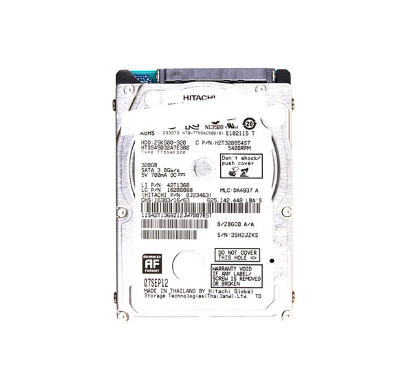 Z5K500-320 - Hitachi 320GB 5400RPM SATA 3Gb/s 8MB Cache 2.5-inch Hard Drive
