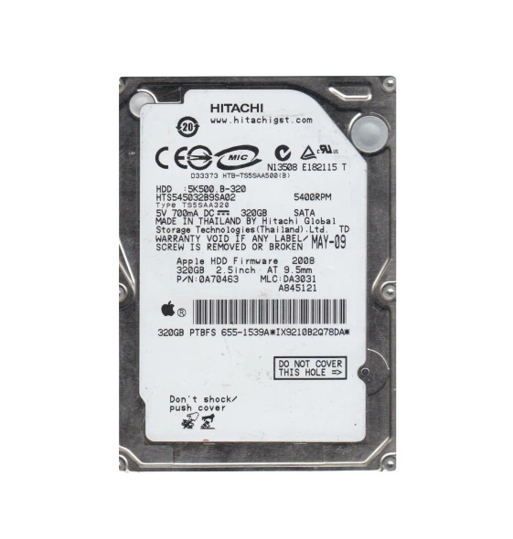 0A70463 - Hitachi Travelstar 5K500.B Series 320GB 5400RPM SATA 1.5Gb/s 8MB Cache 2.5-inch Hard Drive