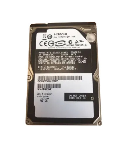 0A58927 - Hitachi Travelstar 7K320 Series 320GB 7200RPM SATA 1.5Gb/s 16MB Cache (512) 2.5-inch Hard Drive