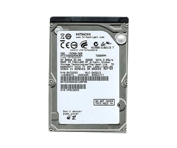 0A72333 - Hitachi Travelstar 7K500 Series 320GB 7200RPM SATA 3Gb/s 16MB Cache 512e 2.5-inch Hard Drive