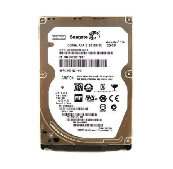 647682-001 - HP 320GB 5400RPM SATA 3Gb/s 8MB Cache 2.5-inch Hard Drive