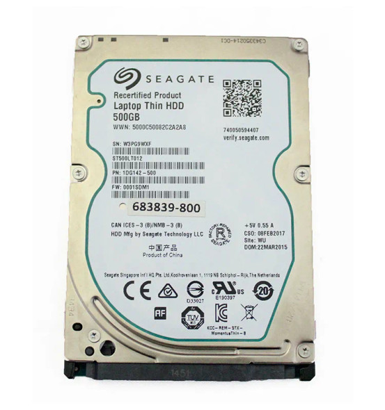 683839-800 - HP 500GB 5400RPM SATA 3Gb/s 8MB Cache 2.5-inch Hard Drive