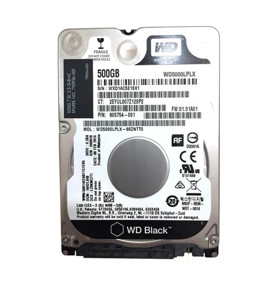 805754-001 - HP 500GB 7200RPM SATA 6Gb/s 2.5-inch Hard Drive