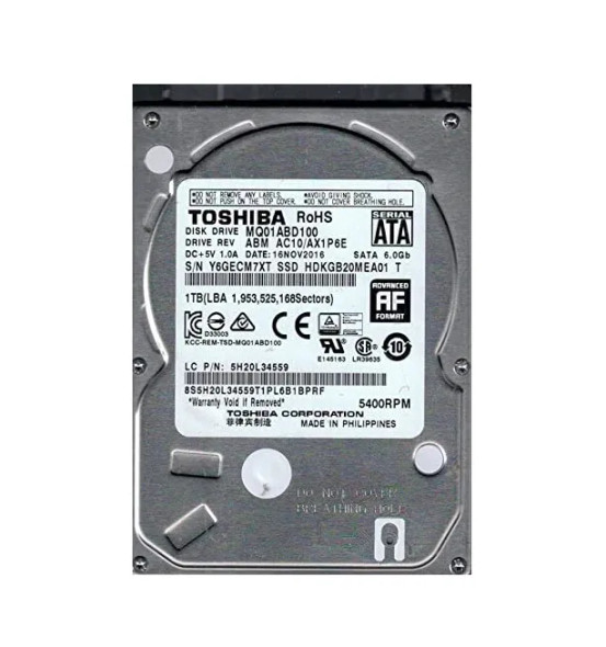 5H20L34559 - Lenovo 1TB 5400RPM SATA 3Gb/s 2.5-inch Hard Drive