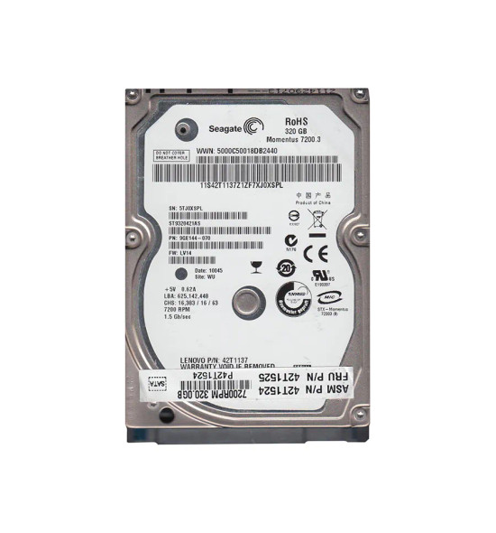42T1137 - Lenovo 320GB 7200RPM SATA 3Gb/s 16MB Cache 2.5-inch Hard Drive