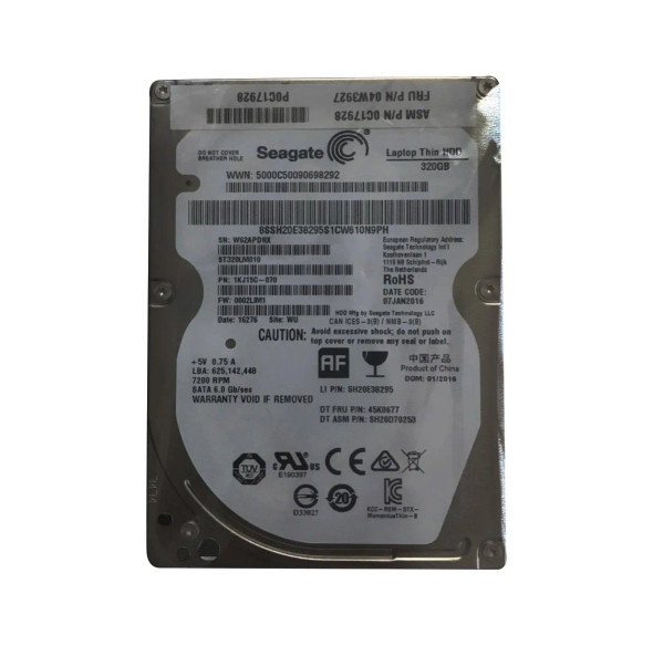 04W3927 - Lenovo 320GB 7200RPM SATA 3Gb/s 2.5-inch Hard Drive