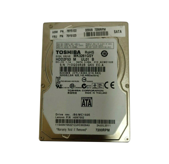 75Y5122 - Lenovo 320GB 7200RPM SATA 3Gb/s 2.5-inch Hard Drive