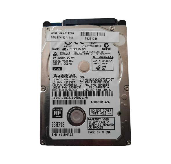42T1247 - Lenovo 320GB 7200RPM SATA 3Gb/s 2.5-inch Hard Drive for ThinkPad X230