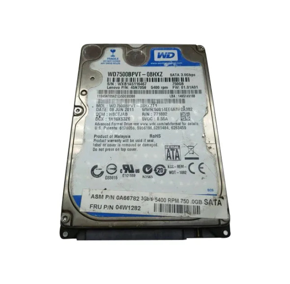 04W1282 - Lenovo 750GB 5400RPM SATA 3Gb/s 8MB Cache 2.5-inch Hard Drive