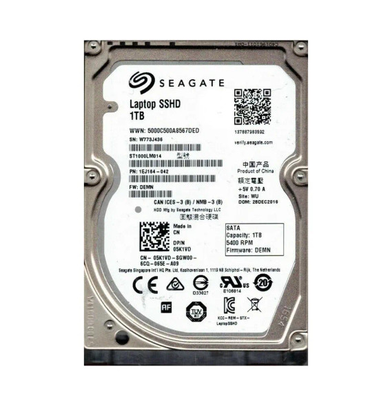 1EJ164-042 - Seagate Laptop Thin 1TB 5400RPM SATA 6Gb/s 64MB Cache 2.5-inch Hard Drive
