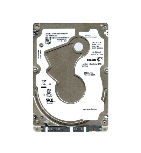 1E9142-500 - Seagate Laptop Ultrathin 500GB 5400RPM 16MB Cache SATA 6Gb/s 2.5-inch Hard Drive
