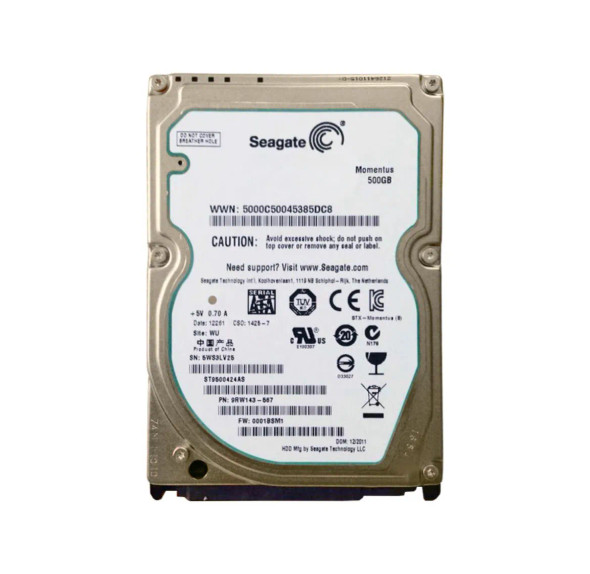 ST9500424AS - Seagate Momentus 500GB 7200RPM 16MB Cache SATA 3Gb/s 2.5-inch Hard Drive