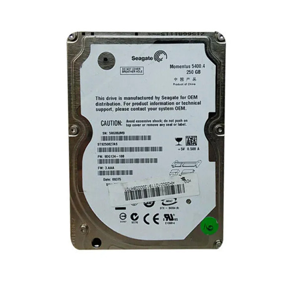 9DG134-188 - Seagate Momentus 5400.4 250GB 5400RPM SATA 3Gb/s 8MB Cache 2.5-inch Hard Drive
