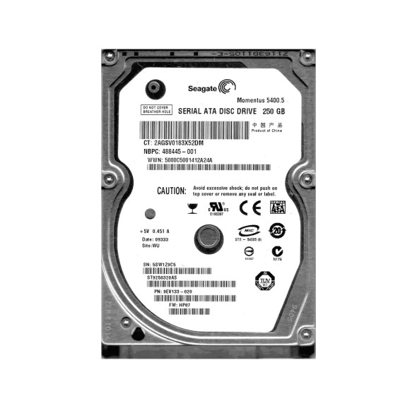 9EV133-020 - Seagate Momentus 5400.5 250GB 5400RPM SATA 3Gb/s 8MB Cache 2.5-inch Hard Drive