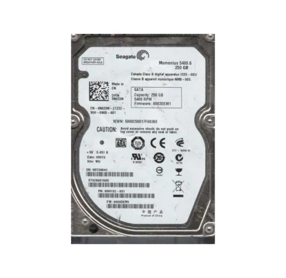9HH132-031 - Seagate Momentus 5400.6 250GB 5400RPM SATA 3Gb/s 8MB Cache 2.5-inch Hard Drive
