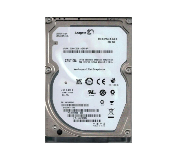 9HH132-286 - Seagate Momentus 5400.6 250GB 5400RPM SATA 3Gb/s 8MB Cache 2.5-inch Hard Drive