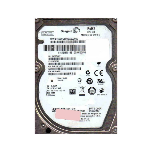 9HH13E-071 - Seagate Momentus 5400.6 320GB 5400RPM SATA 3Gb/s 8MB Cache 2.5-inch Hard Drive