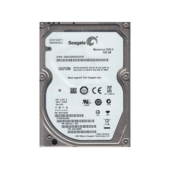 9HH134-189 - Seagate Momentus 5400.6 500GB 5400RPM 8MB Cache SATA 3Gb/s 2.5-inch Hard Drive