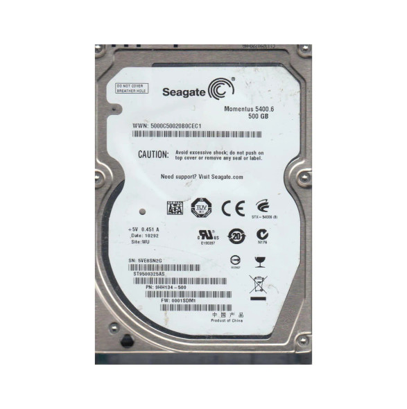 9HH134-500 - Seagate Momentus 5400.6 500GB 5400RPM SATA 3Gb/s 8MB Cache 2.5-inch Hard Drive