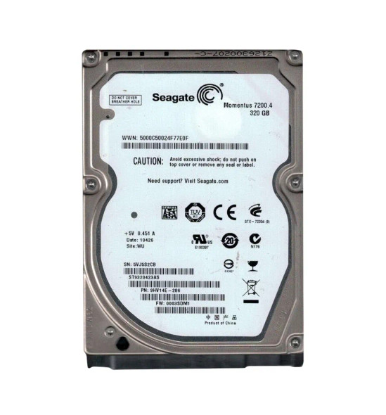 9HV14E-286 - Seagate Momentus 7200.4 320GB 7200RPM SATA 3Gb/s 16MB Cache 2.5-inch Hard Drive