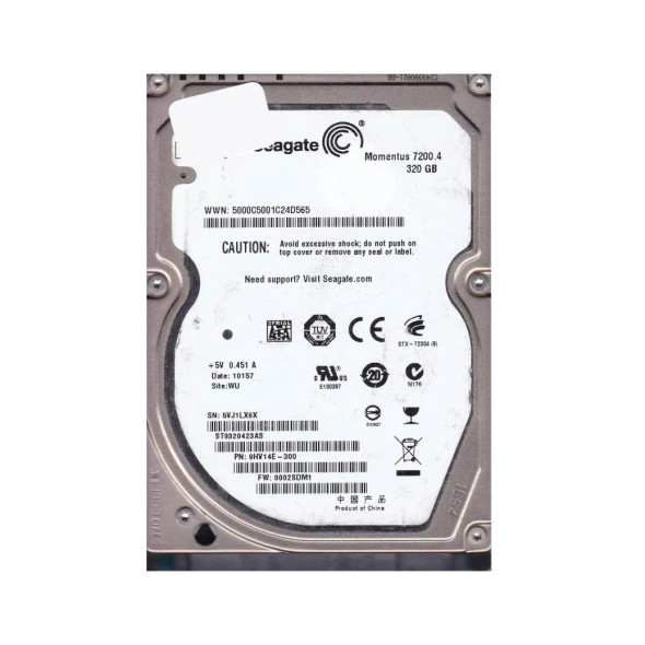 9HV14E-300 - Seagate Momentus 7200.4 320GB 7200RPM SATA 3Gb/s 16MB Cache 2.5-inch Hard Drive