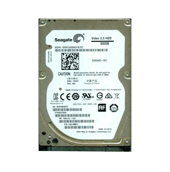ST500VT000 - Seagate Video Series 500GB 5400RPM SATA 6Gb/s 16MB Cache 2.5-inch Hard Drive