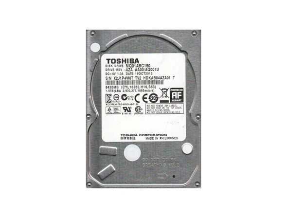 MQ01ABC150 - Toshiba 1.5TB 5400RPM SATA 3Gb/s 8MB Cache 2.5-inch Hard Drive