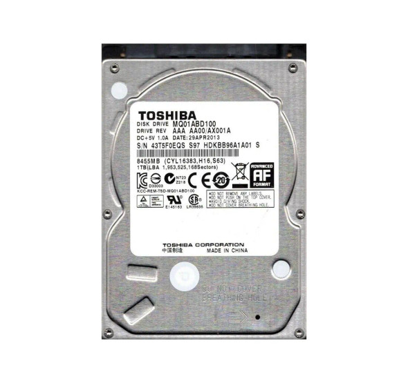 HDKBB96A1A01S - Toshiba 1TB 5400RPM SATA 3Gb/s 2.5-inch Hard Drive