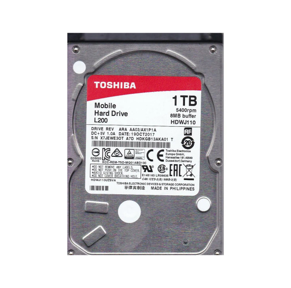 HDKGB13AKA01 - Toshiba 1TB 5400RPM SATA 3Gb/s 2.5-inch Hard Drive