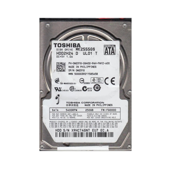 MK2555GS - Toshiba 250GB 5400RPM SATA 3Gb/s 2.5-inch Hard Drive