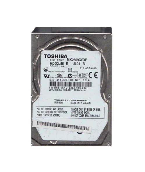 MK2559GSXP-NDW - Toshiba 250GB 5400RPM SATA 3Gb/s 2.5-inch Hard Drive