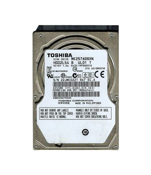 MK2576GSXN - Toshiba 250GB 5400RPM SATA 3Gb/s 2.5-inch Hard Drive