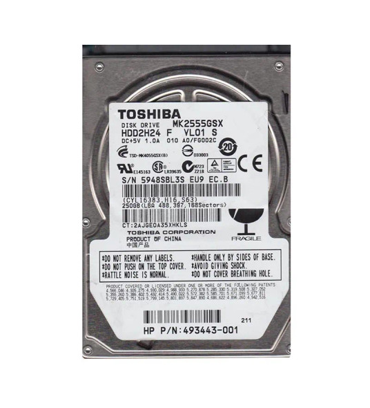 HDD2H24 - Toshiba 250GB 5400RPM SATA 3Gb/s 8MB Cache 2.5-inch Hard Drive