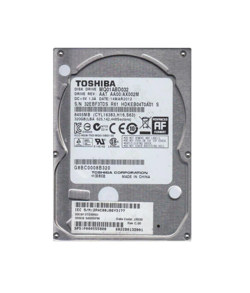 P000555800 - Toshiba 320GB 5400RPM SATA 3Gb/s 2.5-inch Hard Drive