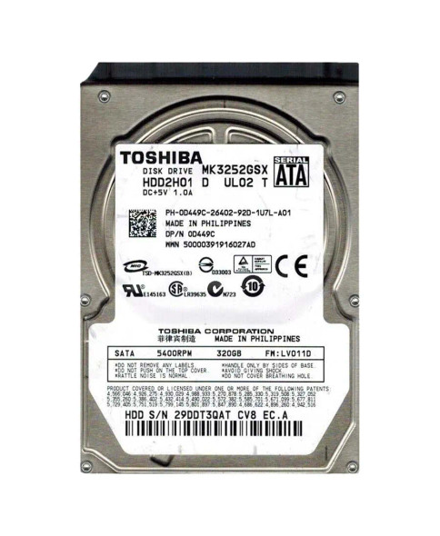 HDD2H01S - Toshiba 320GB 5400RPM SATA 3Gb/s 8MB Cache 2.5-inch Hard Drive