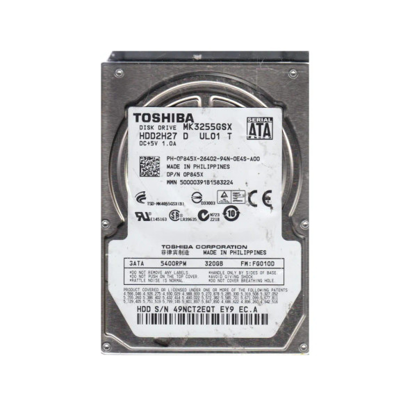 HDD2H27 - Toshiba 320GB 5400RPM SATA 3Gb/s 8MB Cache 2.5-inch Hard Drive