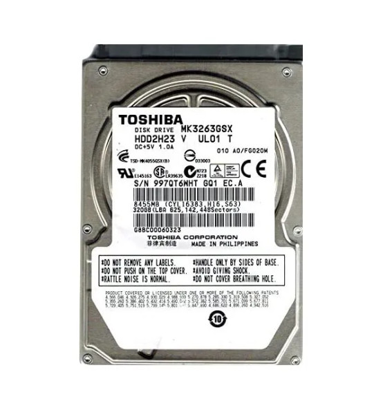MK3263GSX - Toshiba 320GB 5400RPM SATA 3Gb/s 8MB Cache 2.5-inch Hard Drive