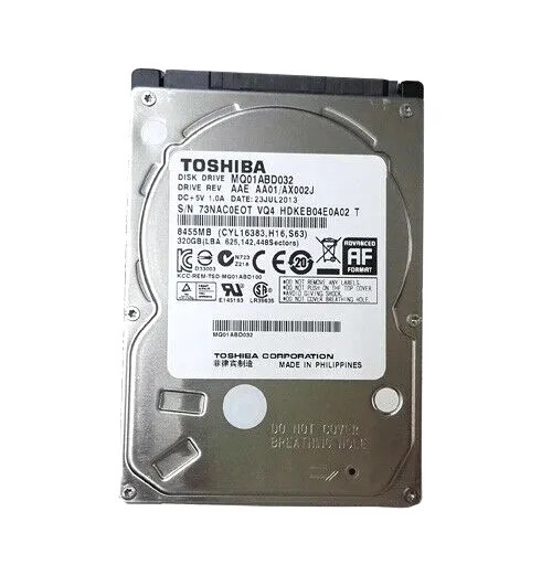 MQ01ABD032 - Toshiba 320GB 5400RPM SATA 3Gb/s 8MB Cache 2.5-inch Hard Drive