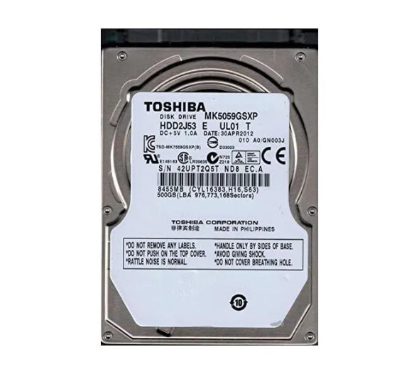 HDD2J53 - Toshiba 500GB 5400RPM 8MB Cache SATA 3Gb/s 2.5-inch Hard Drive