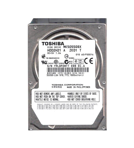 HDD2H21 - Toshiba 500GB 5400RPM SATA 3Gb/s 8MB Cache 2.5-inch Hard Drive