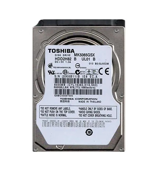 HDD2H82 - Toshiba 500GB 5400RPM SATA 3Gb/s 8MB Cache 2.5-inch Hard Drive